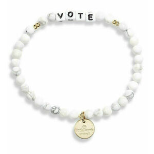 Anthropologie Little Words Project Vote Beaded Bracelet